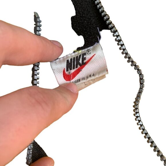 VINTAGE 90s White Tag Nike Fleece Quarter Zip Sweater Large DAMAGED - Picture 3 of 7